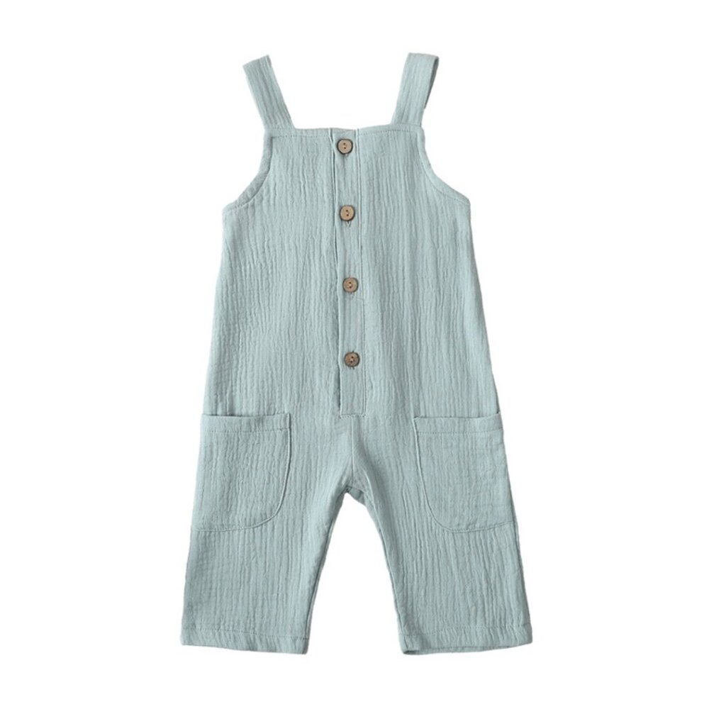Blue Muslin Jumpsuit size 6-12M NWT
